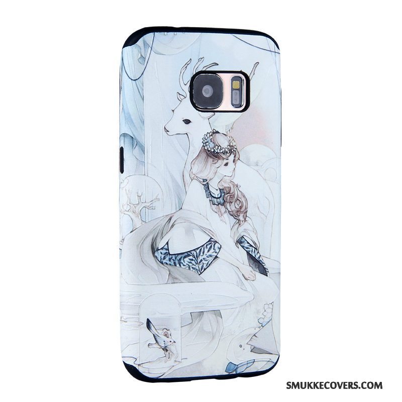 Etui Samsung Galaxy S7 Relief Telefonblå, Cover Samsung Galaxy S7 Cartoon Trend