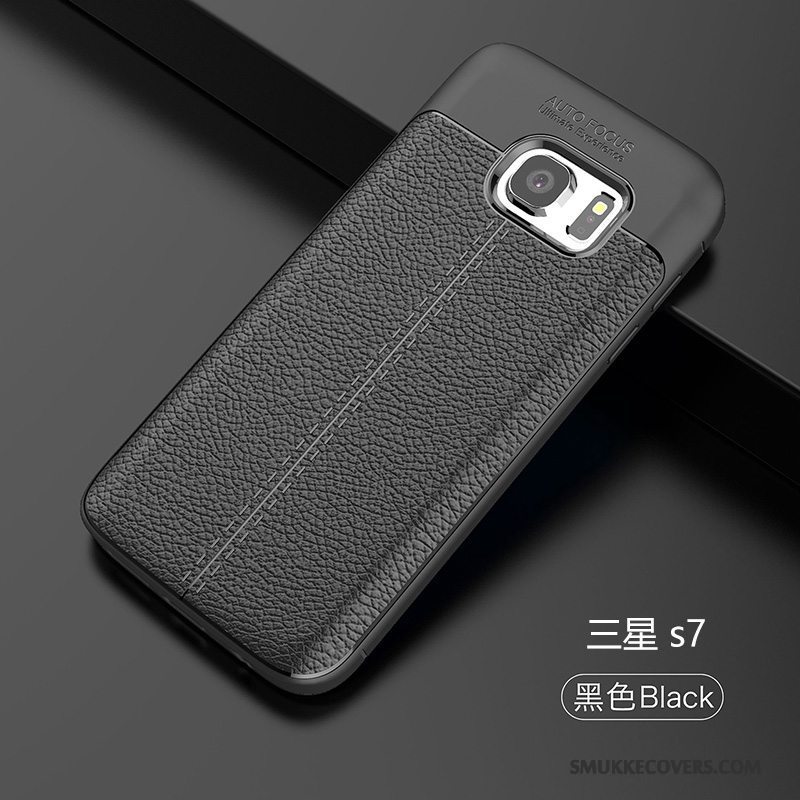 Etui Samsung Galaxy S7 Silikone Cyan Simple, Cover Samsung Galaxy S7 Blød Ny Anti-fald
