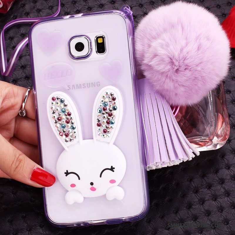 Etui Samsung Galaxy S7 Silikone Gennemsigtig Lilla, Cover Samsung Galaxy S7 Cartoon