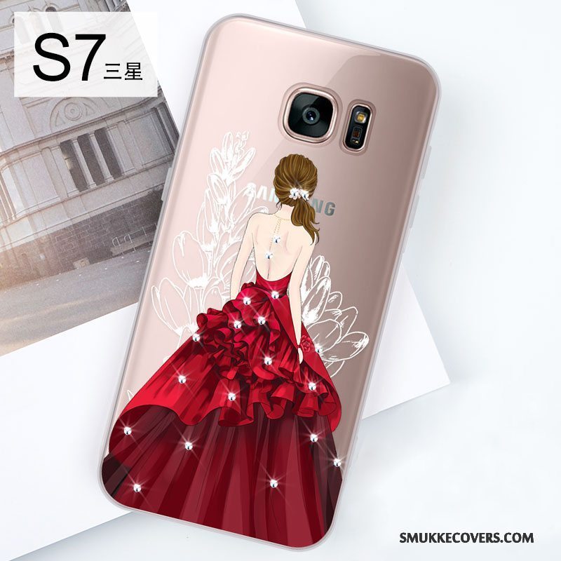 Etui Samsung Galaxy S7 Silikone Trend Rød, Cover Samsung Galaxy S7 Tasker Smuk Telefon