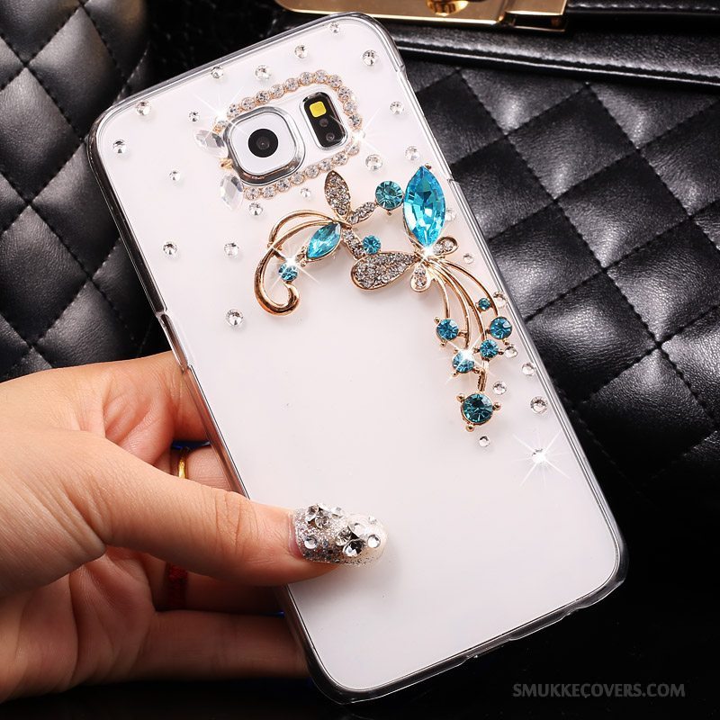 Etui Samsung Galaxy S7 Strass Hvid Gennemsigtig, Cover Samsung Galaxy S7 Beskyttelse Tynd