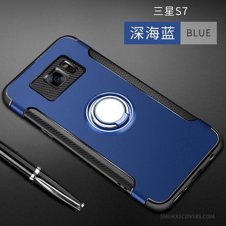 Etui Samsung Galaxy S7 Support Ring Telefon, Cover Samsung Galaxy S7 Kreativ Anti-fald Grå