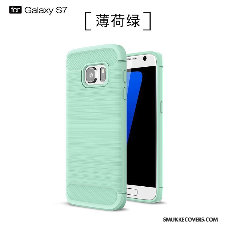 Etui Samsung Galaxy S7 Tasker Ny Telefon, Cover Samsung Galaxy S7 Silikone Sort Anti-fald