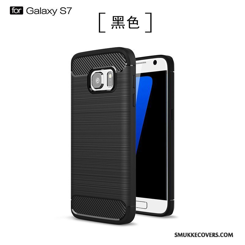 Etui Samsung Galaxy S7 Tasker Ny Telefon, Cover Samsung Galaxy S7 Silikone Sort Anti-fald