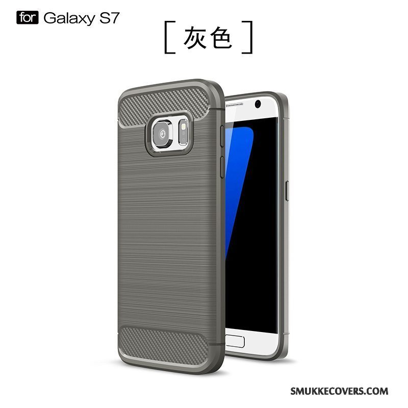 Etui Samsung Galaxy S7 Tasker Ny Telefon, Cover Samsung Galaxy S7 Silikone Sort Anti-fald