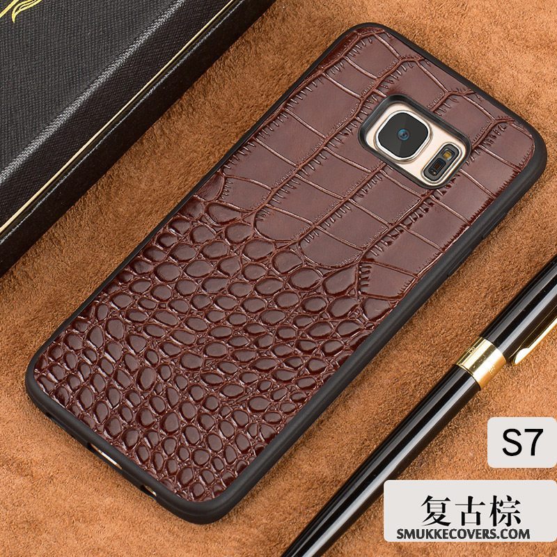 Etui Samsung Galaxy S7 Tasker Sort Af Personlighed, Cover Samsung Galaxy S7 Læder Trend Anti-fald