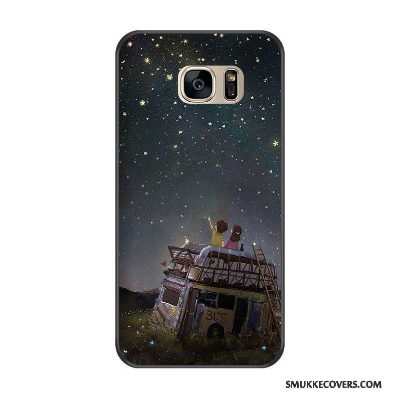 Etui Samsung Galaxy S7 Tasker Telefonsort, Cover Samsung Galaxy S7 Cartoon Anti-fald