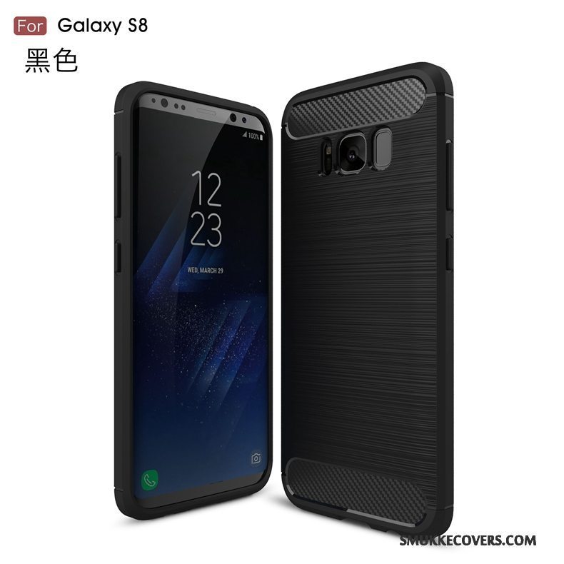 Etui Samsung Galaxy S8 Beskyttelse Anti-fald Fiber, Cover Samsung Galaxy S8 Blød Mønster Sort