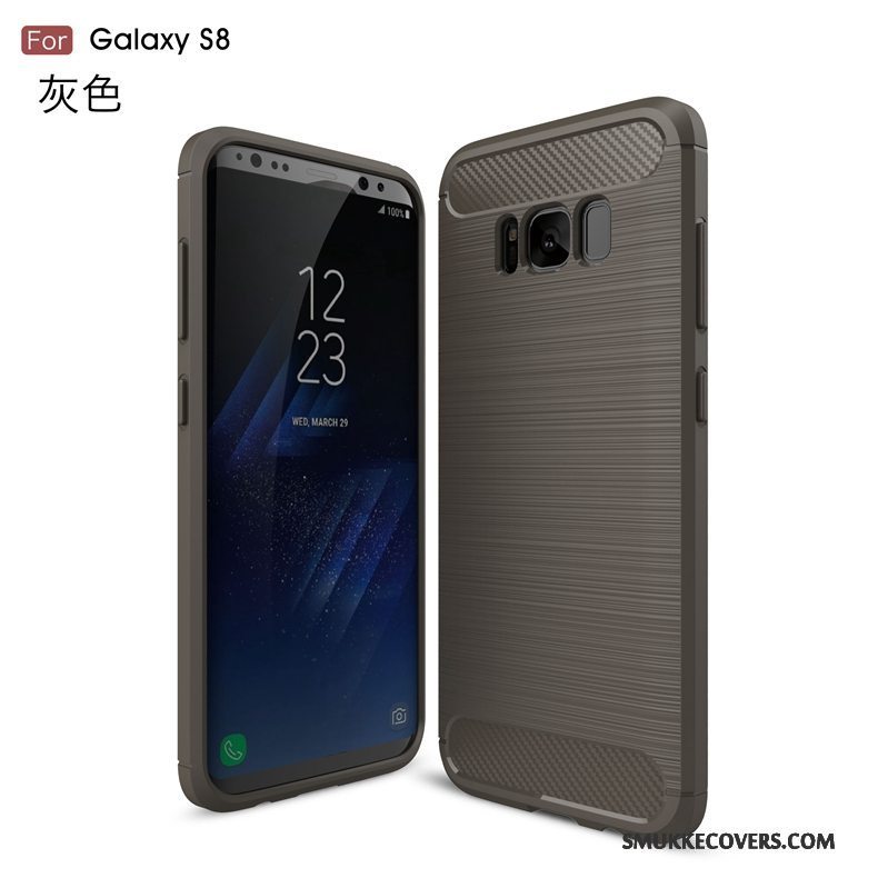 Etui Samsung Galaxy S8 Beskyttelse Anti-fald Fiber, Cover Samsung Galaxy S8 Blød Mønster Sort