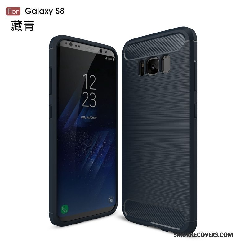 Etui Samsung Galaxy S8 Beskyttelse Anti-fald Fiber, Cover Samsung Galaxy S8 Blød Mønster Sort