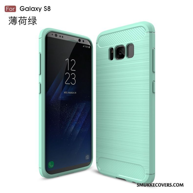 Etui Samsung Galaxy S8 Beskyttelse Anti-fald Fiber, Cover Samsung Galaxy S8 Blød Mønster Sort