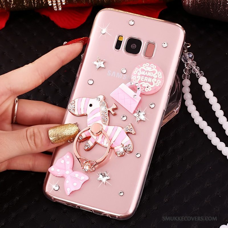 Etui Samsung Galaxy S8+ Beskyttelse Telefonlyserød, Cover Samsung Galaxy S8+ Strass Anti-fald