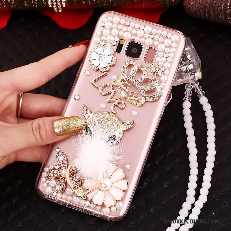 Etui Samsung Galaxy S8+ Beskyttelse Telefonlyserød, Cover Samsung Galaxy S8+ Strass Anti-fald