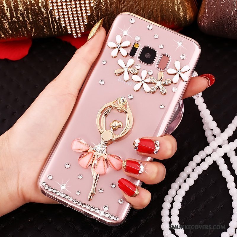 Etui Samsung Galaxy S8+ Beskyttelse Telefonlyserød, Cover Samsung Galaxy S8+ Strass Anti-fald