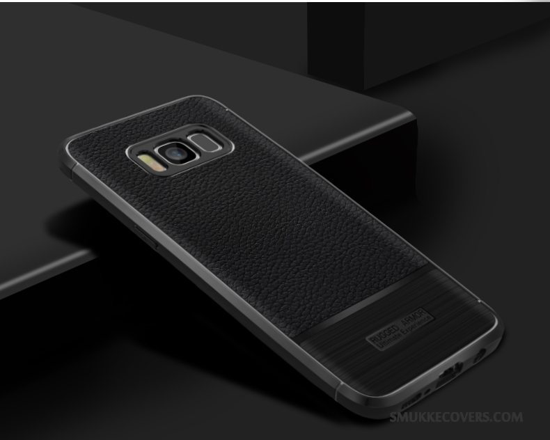 Etui Samsung Galaxy S8+ Blød Anti-fald Telefon, Cover Samsung Galaxy S8+ Læder Mønster Sort