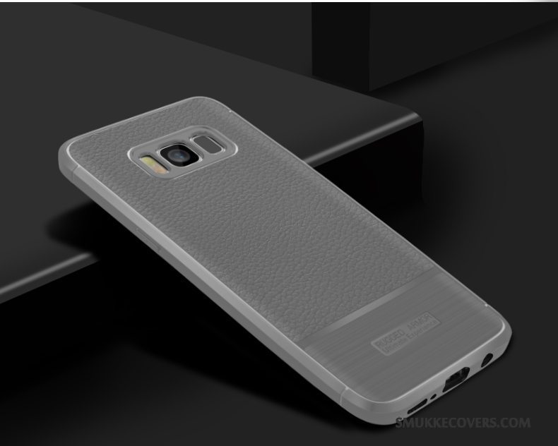Etui Samsung Galaxy S8+ Blød Anti-fald Telefon, Cover Samsung Galaxy S8+ Læder Mønster Sort