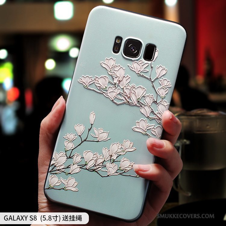 Etui Samsung Galaxy S8+ Blød Hængende Ornamenter Tynd, Cover Samsung Galaxy S8+ Tasker Anti-fald Lyseblå