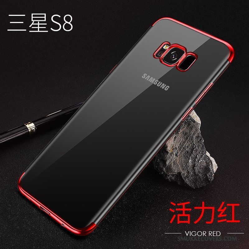 Etui Samsung Galaxy S8 Blød Tynd Telefon, Cover Samsung Galaxy S8 Tasker Anti-fald Rød