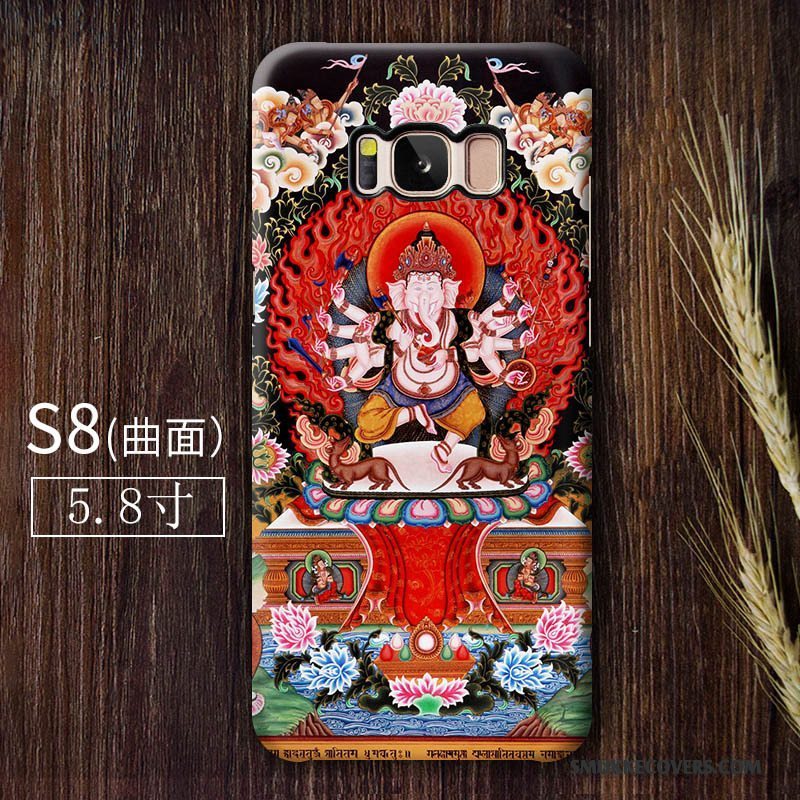 Etui Samsung Galaxy S8 Farve Kunst Buddha, Cover Samsung Galaxy S8 Telefonnubuck
