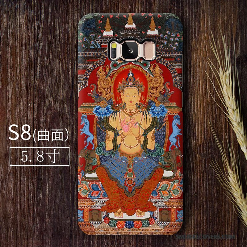 Etui Samsung Galaxy S8 Farve Kunst Buddha, Cover Samsung Galaxy S8 Telefonnubuck