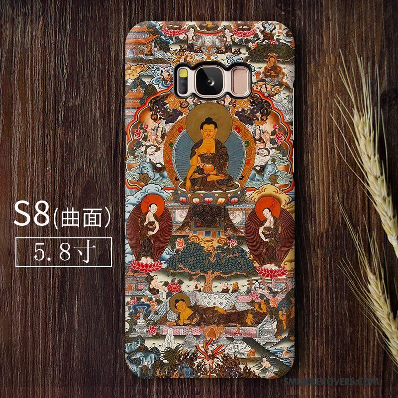 Etui Samsung Galaxy S8 Farve Kunst Buddha, Cover Samsung Galaxy S8 Telefonnubuck