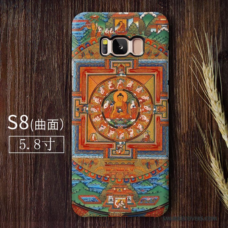 Etui Samsung Galaxy S8 Farve Kunst Buddha, Cover Samsung Galaxy S8 Telefonnubuck