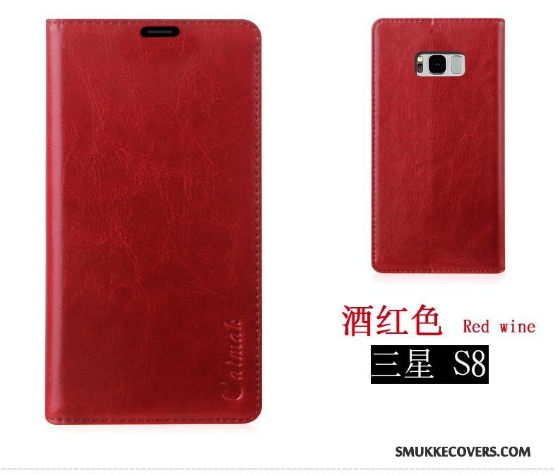 Etui Samsung Galaxy S8 Folio Trend Telefon, Cover Samsung Galaxy S8 Blød Anti-fald Rød
