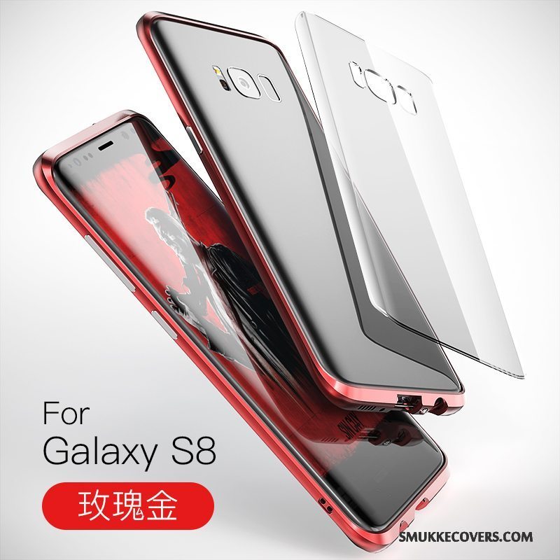 Etui Samsung Galaxy S8 Kreativ Blå Ramme, Cover Samsung Galaxy S8 Metal Anti-fald Telefon