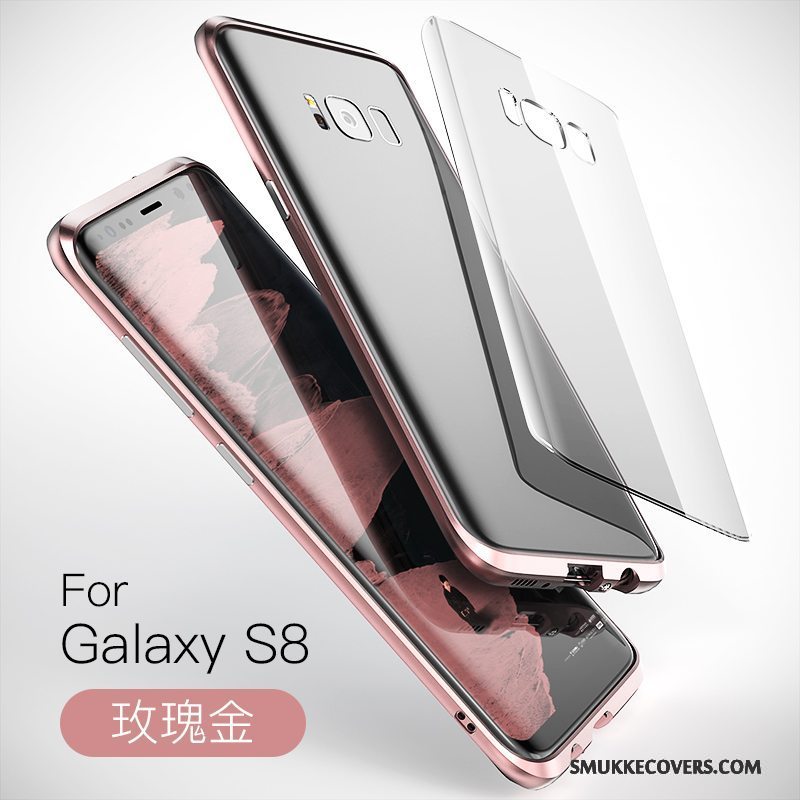 Etui Samsung Galaxy S8 Kreativ Blå Ramme, Cover Samsung Galaxy S8 Metal Anti-fald Telefon