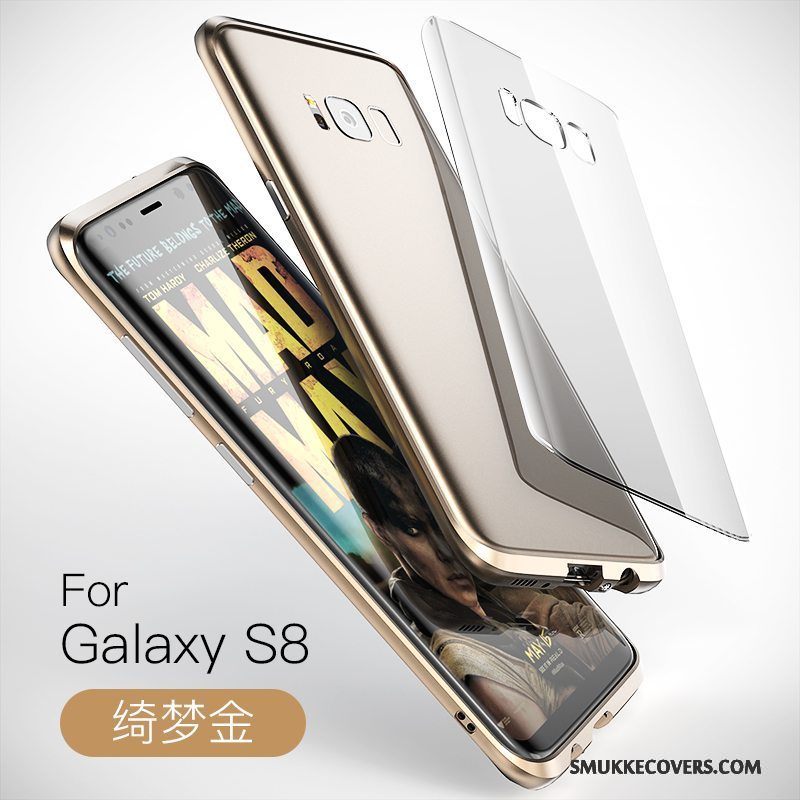 Etui Samsung Galaxy S8 Kreativ Blå Ramme, Cover Samsung Galaxy S8 Metal Anti-fald Telefon