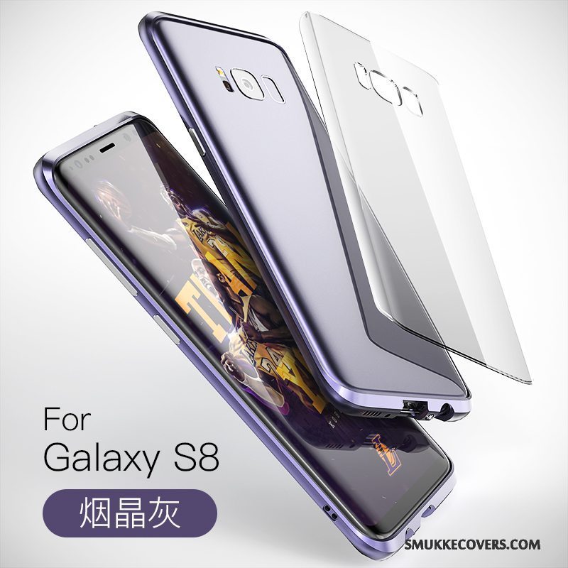 Etui Samsung Galaxy S8 Kreativ Blå Ramme, Cover Samsung Galaxy S8 Metal Anti-fald Telefon