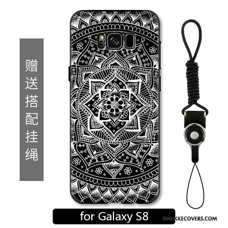 Etui Samsung Galaxy S8 Kreativ Simple Af Personlighed, Cover Samsung Galaxy S8 Relief Blomster Telefon