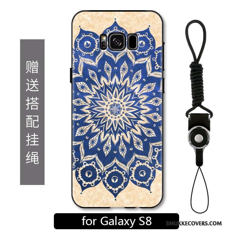 Etui Samsung Galaxy S8 Kreativ Simple Af Personlighed, Cover Samsung Galaxy S8 Relief Blomster Telefon