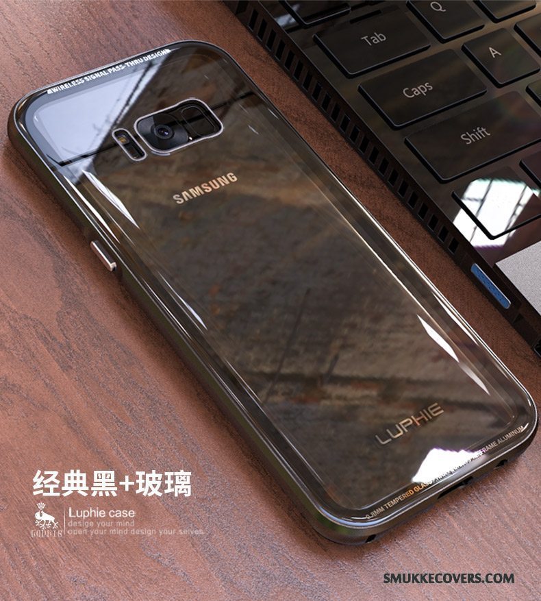 Etui Samsung Galaxy S8+ Kreativ Sort Ramme, Cover Samsung Galaxy S8+ Beskyttelse Telefonhærdet Glas
