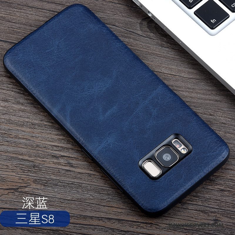 Etui Samsung Galaxy S8 Læder Anti-fald Grå, Cover Samsung Galaxy S8 Beskyttelse Telefonlyse
