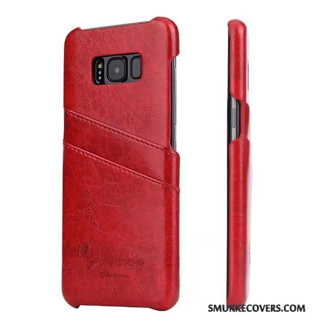 Etui Samsung Galaxy S8 Læder Bagdæksel Telefon, Cover Samsung Galaxy S8 Beskyttelse Orange Grå