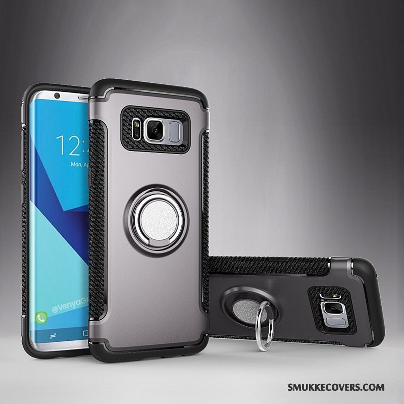 Etui Samsung Galaxy S8+ Læder Bil Ring, Cover Samsung Galaxy S8+ Support Anti-fald Magnetisk