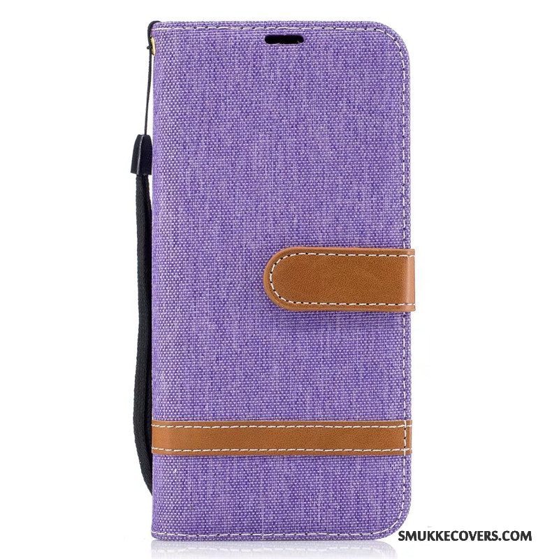 Etui Samsung Galaxy S8+ Læder Denim Lilla, Cover Samsung Galaxy S8+ Beskyttelse