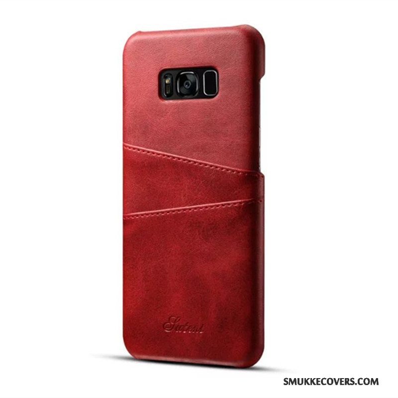 Etui Samsung Galaxy S8 Læder Gul Telefon, Cover Samsung Galaxy S8 Beskyttelse Kort Anti-fald