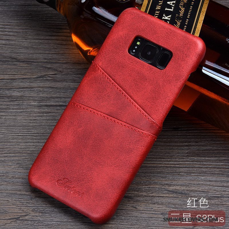 Etui Samsung Galaxy S8+ Læder Kort Business, Cover Samsung Galaxy S8+ Mode Anti-fald Orange