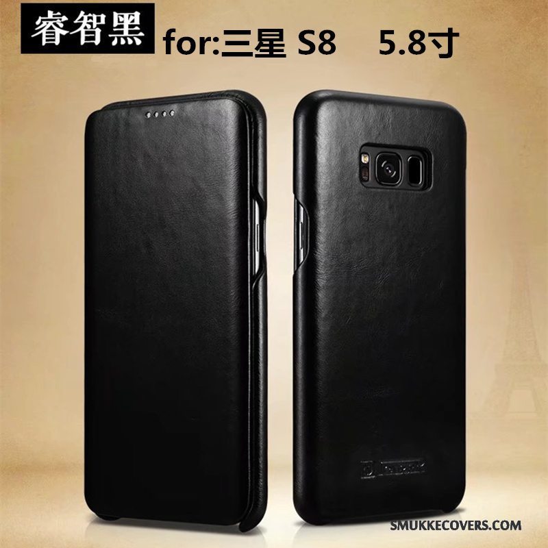 Etui Samsung Galaxy S8 Læder Mesh Telefon, Cover Samsung Galaxy S8 Beskyttelse