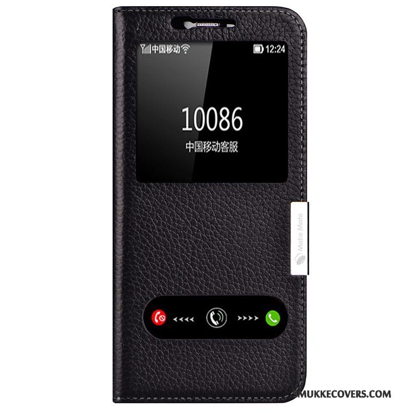 Etui Samsung Galaxy S8 Læder Rød Telefon, Cover Samsung Galaxy S8 Beskyttelse Anti-fald Åbn Vindue