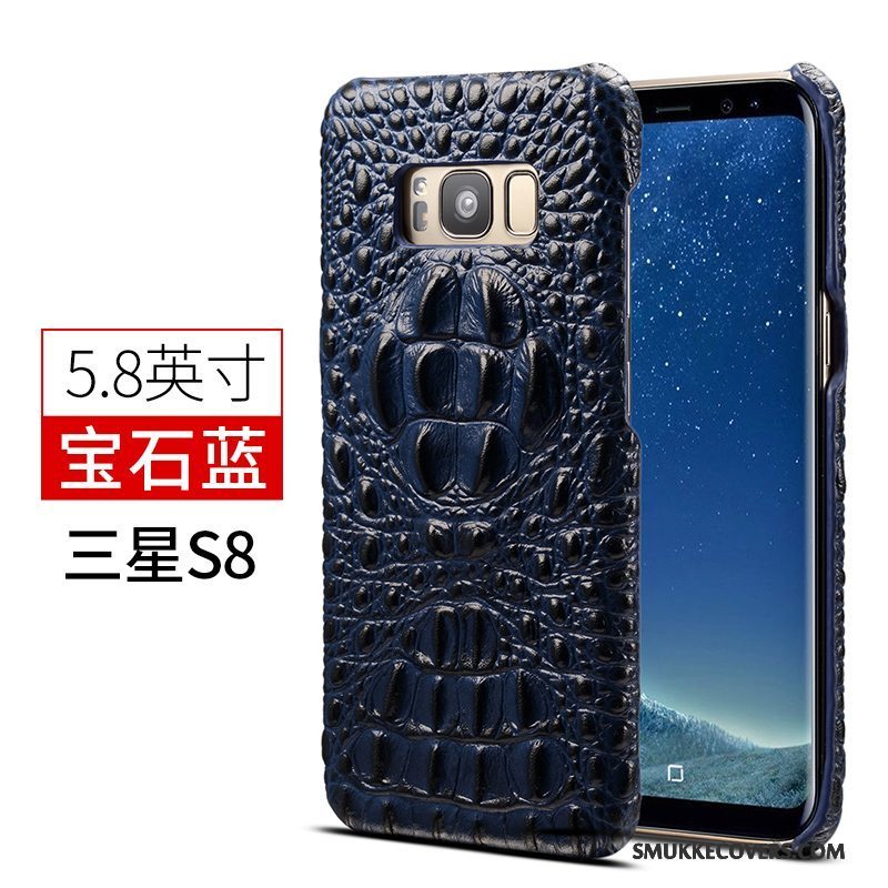 Etui Samsung Galaxy S8+ Læder Sort Cow, Cover Samsung Galaxy S8+ Luksus Bagdæksel Tynd