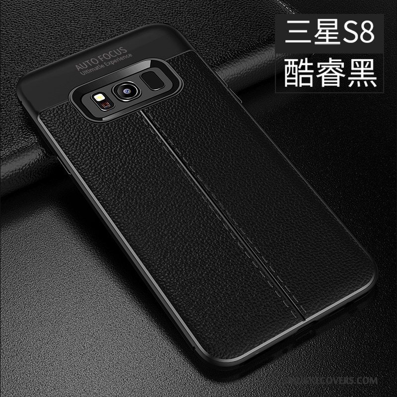 Etui Samsung Galaxy S8 Læder Telefonrød, Cover Samsung Galaxy S8 Blød Mønster Anti-fald