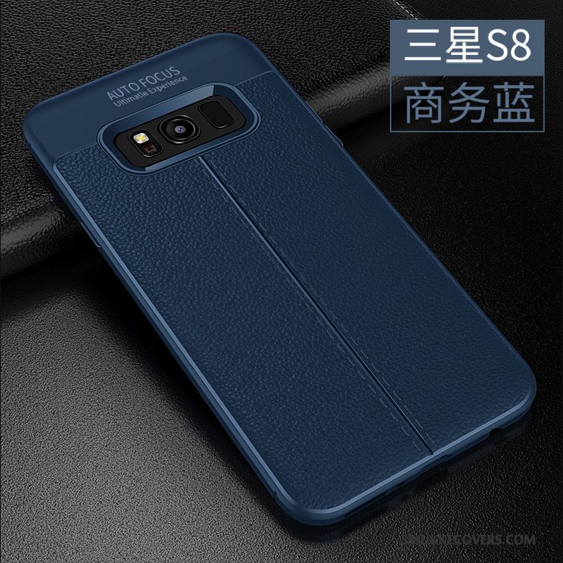 Etui Samsung Galaxy S8 Læder Telefonrød, Cover Samsung Galaxy S8 Blød Mønster Anti-fald