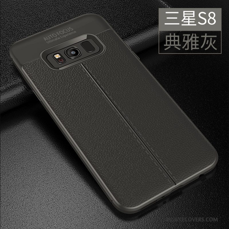 Etui Samsung Galaxy S8 Læder Telefonrød, Cover Samsung Galaxy S8 Blød Mønster Anti-fald