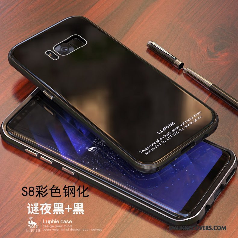 Etui Samsung Galaxy S8 Metal Ramme Guld, Cover Samsung Galaxy S8 Beskyttelse Anti-fald Telefon