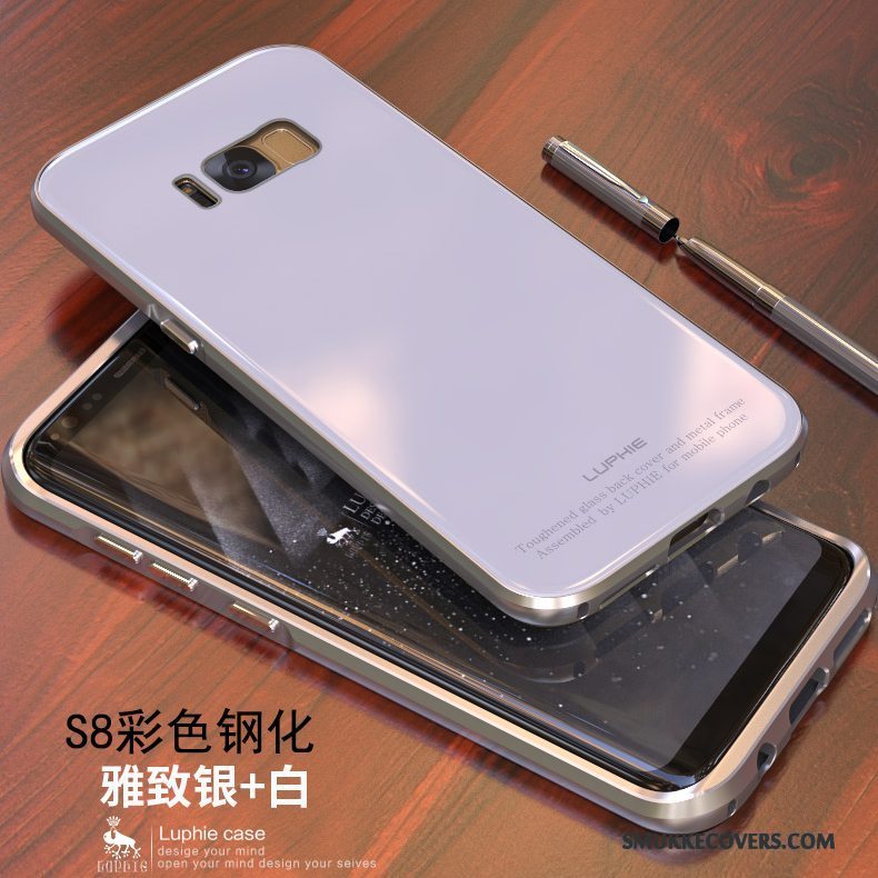 Etui Samsung Galaxy S8 Metal Ramme Guld, Cover Samsung Galaxy S8 Beskyttelse Anti-fald Telefon