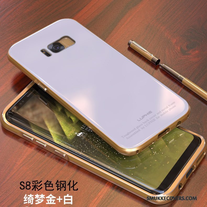 Etui Samsung Galaxy S8 Metal Ramme Guld, Cover Samsung Galaxy S8 Beskyttelse Anti-fald Telefon