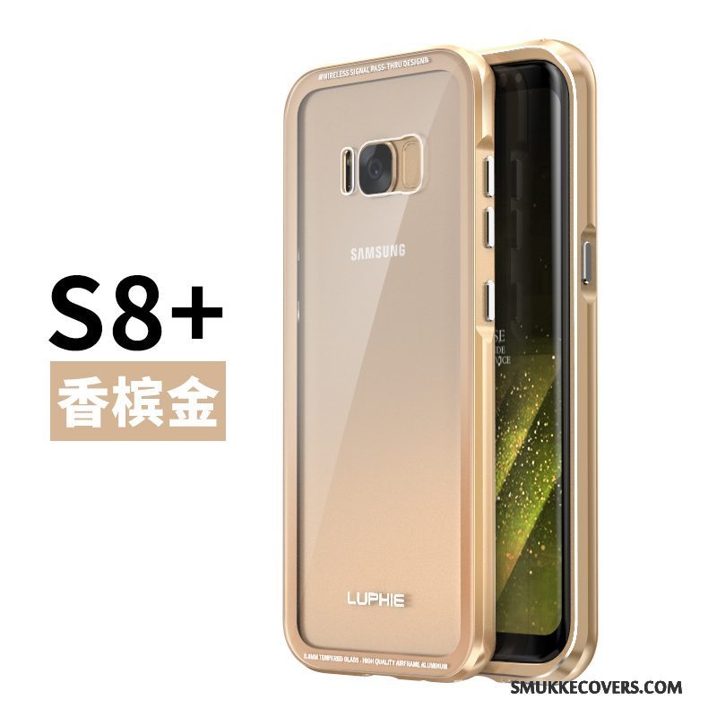 Etui Samsung Galaxy S8+ Metal Telefonanti-fald, Cover Samsung Galaxy S8+ Beskyttelse Guld Blå